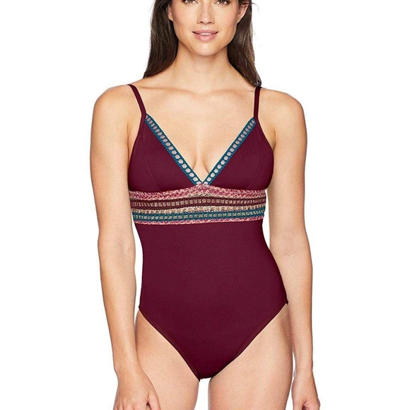 La Blanca Running Stitch One-piece Swimsuit Sz 4 - Picture 6 of 6